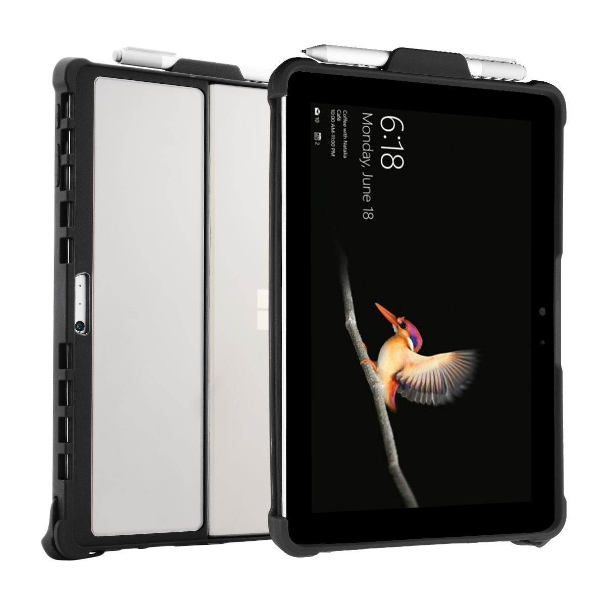 Rugged Folio Protective Cover Compatible with Type Cover, Kickstand case for Surface Pro 4/5/6/7/7 Plus